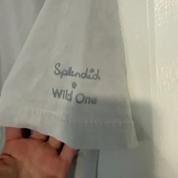 Splendid x Wild One All Gender Boxy Tee- Gray- Medium - Picture 5 of 7
